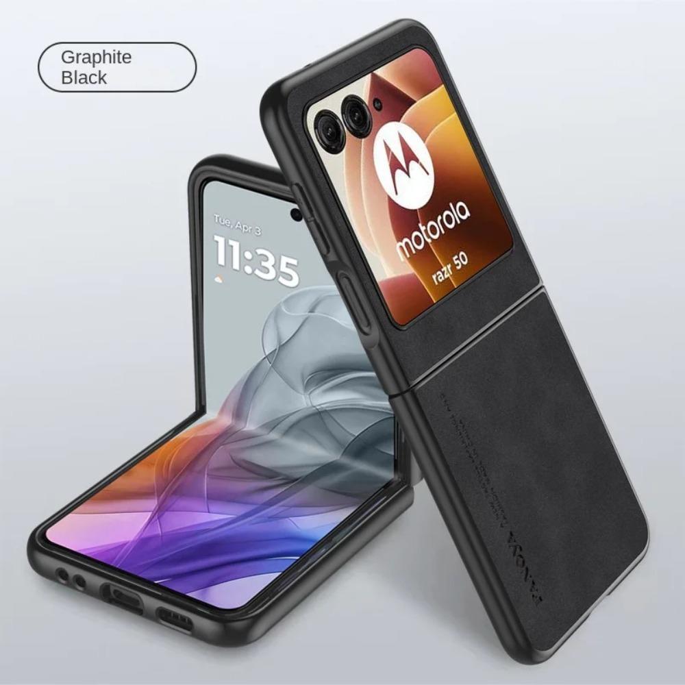 ძვირადღირებული Lambskin PU ტყავის ყდა Motorola Razr 50 Ultra Moto Razr50 50 Ultra Razr 40 2023 დარტყმაგამძლე მყარი პლასტიკური ტელეფონის ქეისი