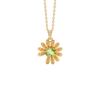 S925 Sterling Silver Necklace Women's Natural Garnet Crystal Stone Olivine Topaz Pastoral Small Daisy Collarbone Chain