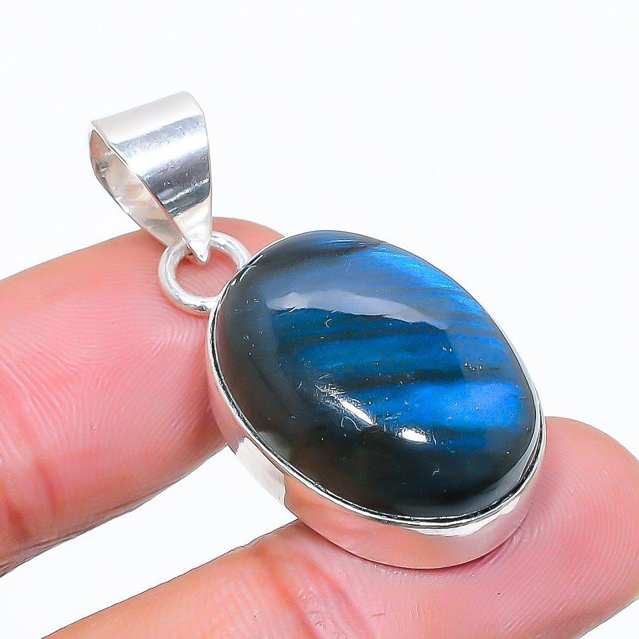 

Sodalite Gemstone Handmade 925 Sterling Silver Jewelry Pendant 1.42 SU-10923