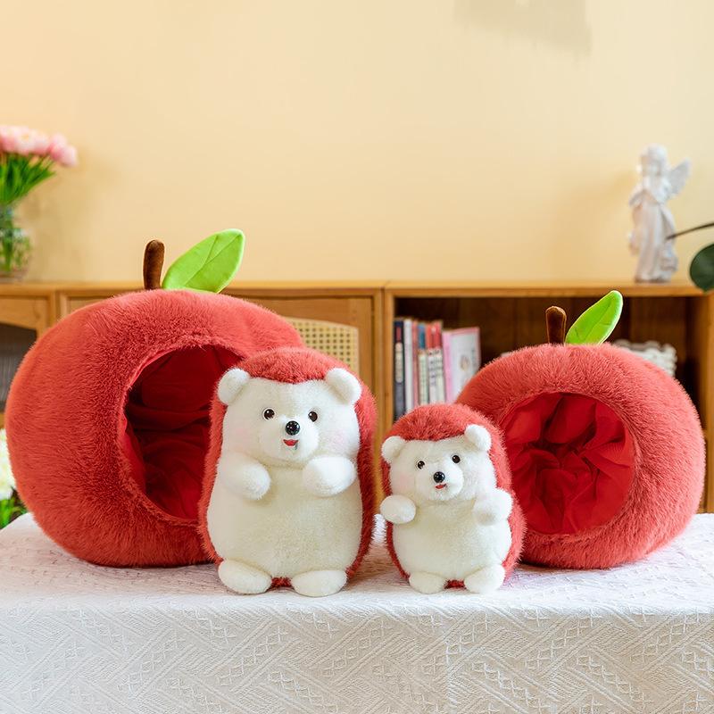 Apple Hedgehog Plush Toy Steals Doll Birthday Gift Doll Detachable Simulated Fruit