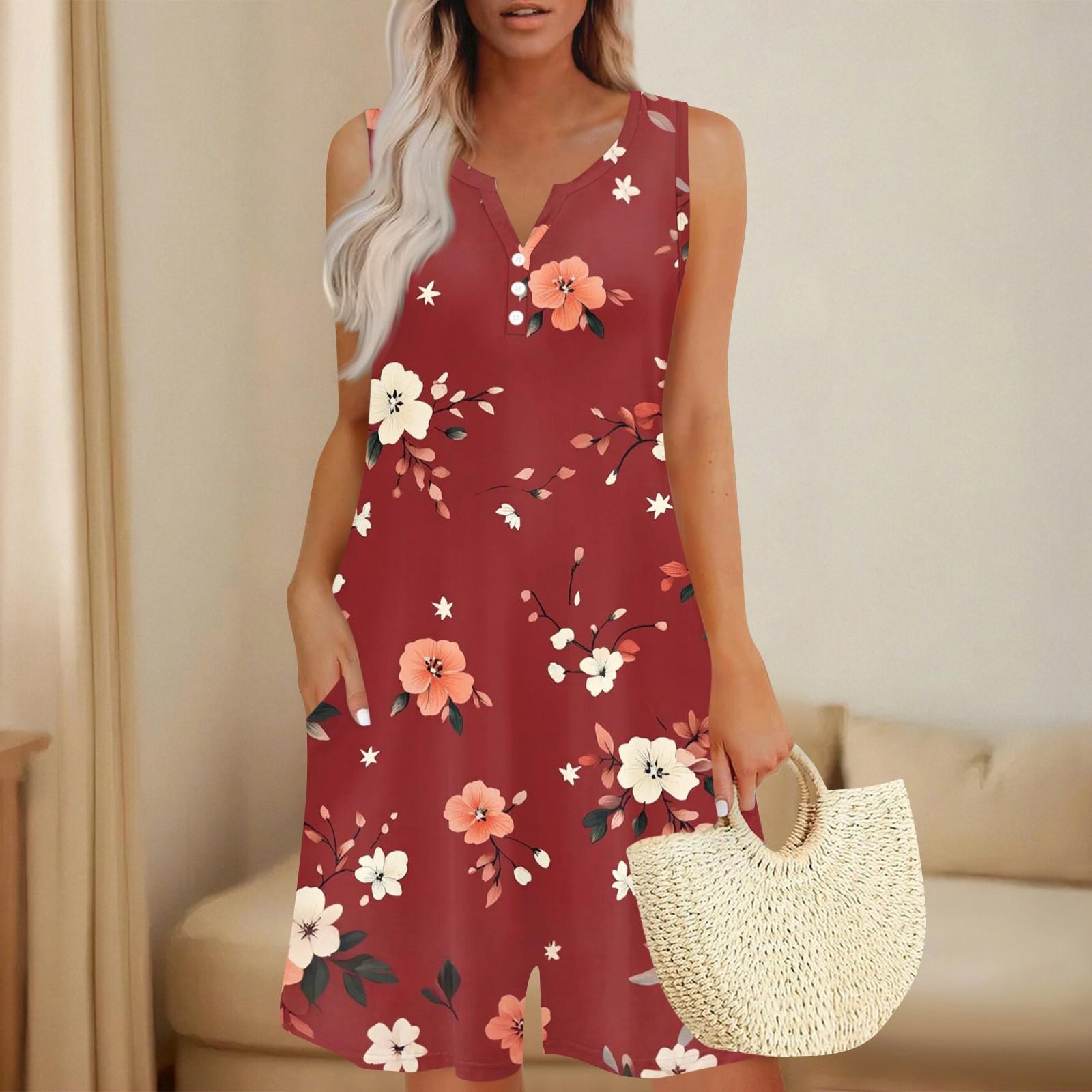 

Женские модные и повседневные цельные шорты без рукавов с карманом на пуговицах XL красный