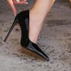 Damen Stiletto-Schuhe mit spitzer Zehenpartie, sexy Catwalk-Bankett, 12 cm Absatz WZ