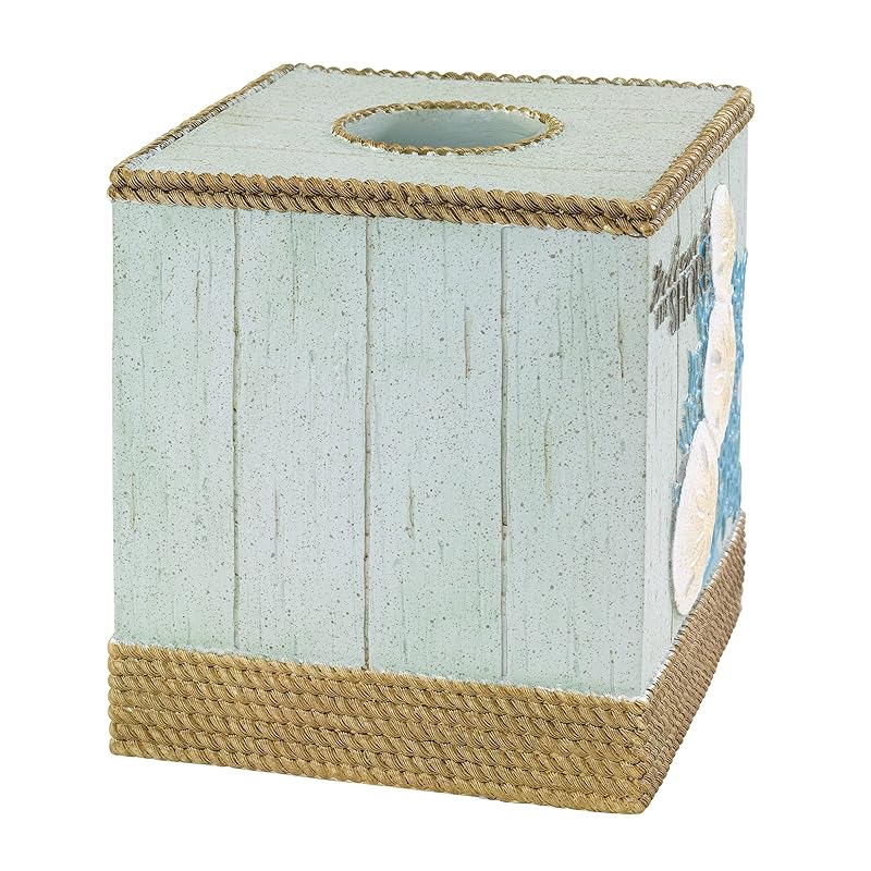 Avanti Linens - Tissue Box Cover, Guest Bathroom Essentials, Beach Inspired Home Decor (Beachcomber Collection)
