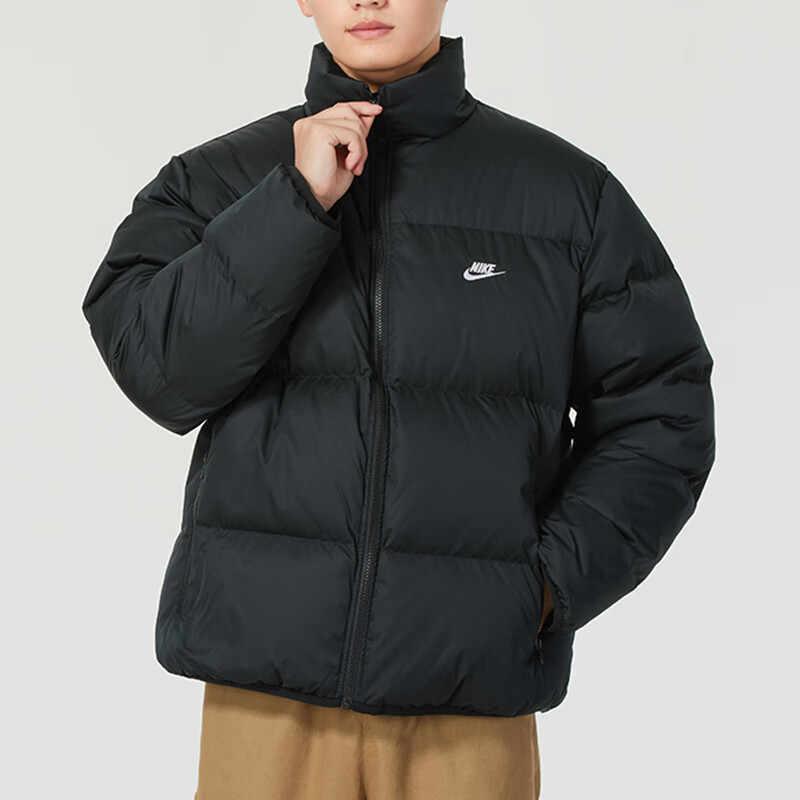 New Nike ClubTherma FIT Down Jacket Men's Black/White FZ5029-010