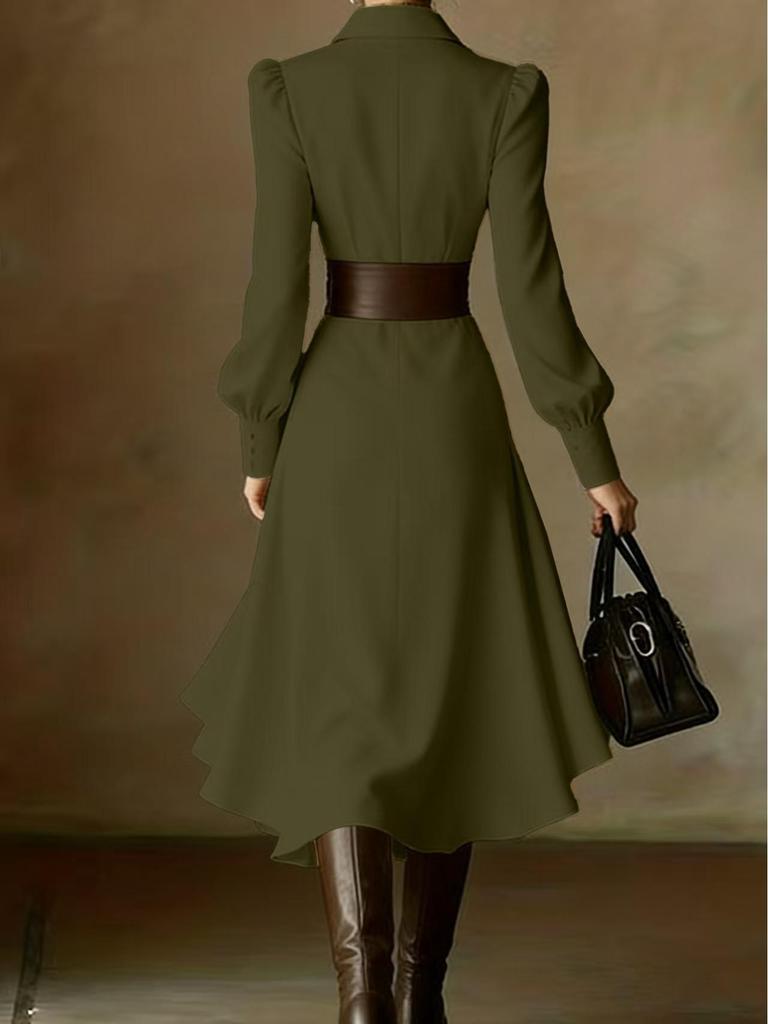 Autumn 2025 Elegant White Waist-Cinched French Formal Dress