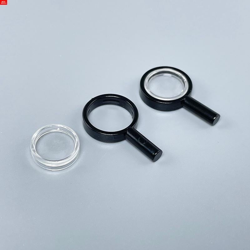 10pcs/lot MOC Blocks Magnifying Glass Thin Frame and Hollow Handle Featuring Trans-Clear Lens 30152c03 Construction Bricks Assembled Playthings
