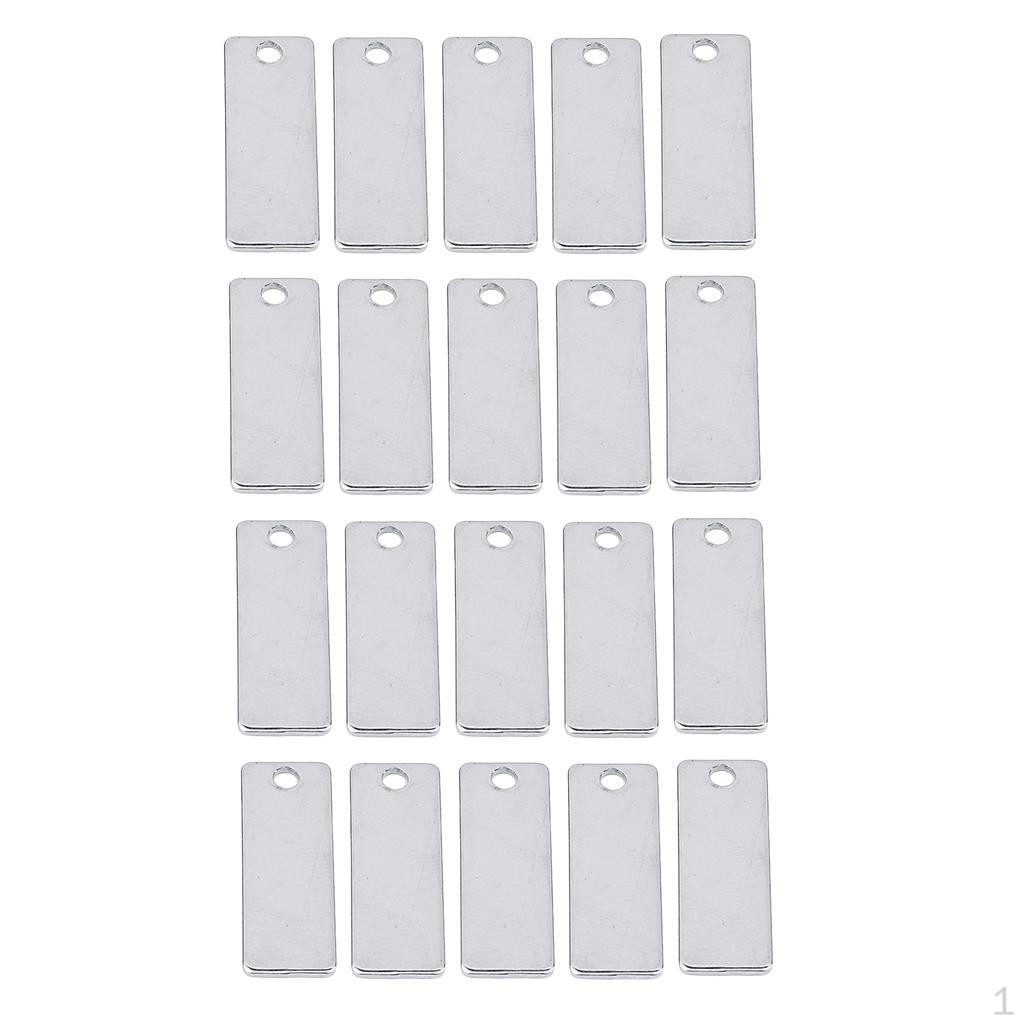

20шт прямоугольные пустые штампованные бирки подвески DIY гравировка ювелирные изделия 18x32mm