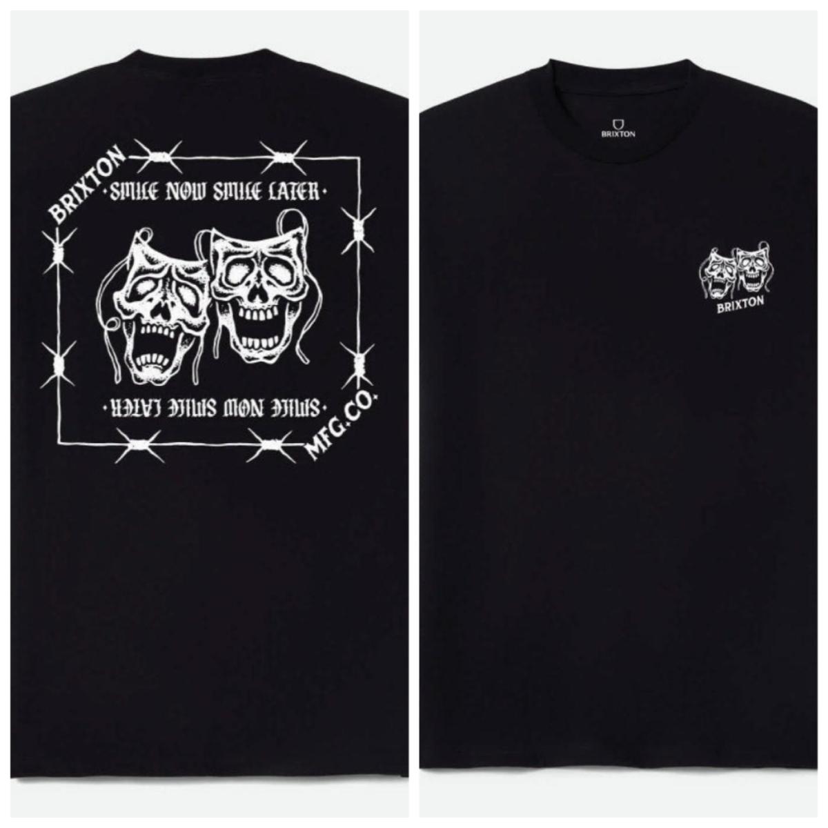 

Brixton Unisexs Smile Always Tee 2026 Summer New Printed Round Neck Tshirt Unisexs Womens Street Breathable Cotton Y2K Tshirt M