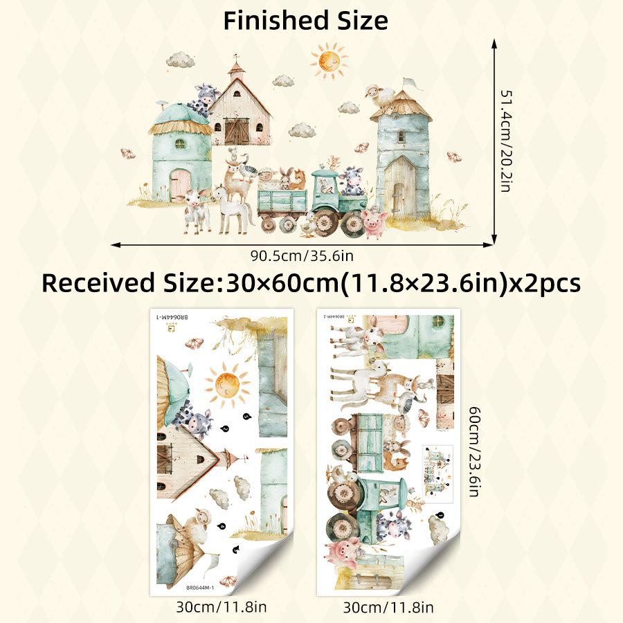 Cute Cartoon Animals Wall Sticker Elephant Lion Monkey Kids Room Home Decor