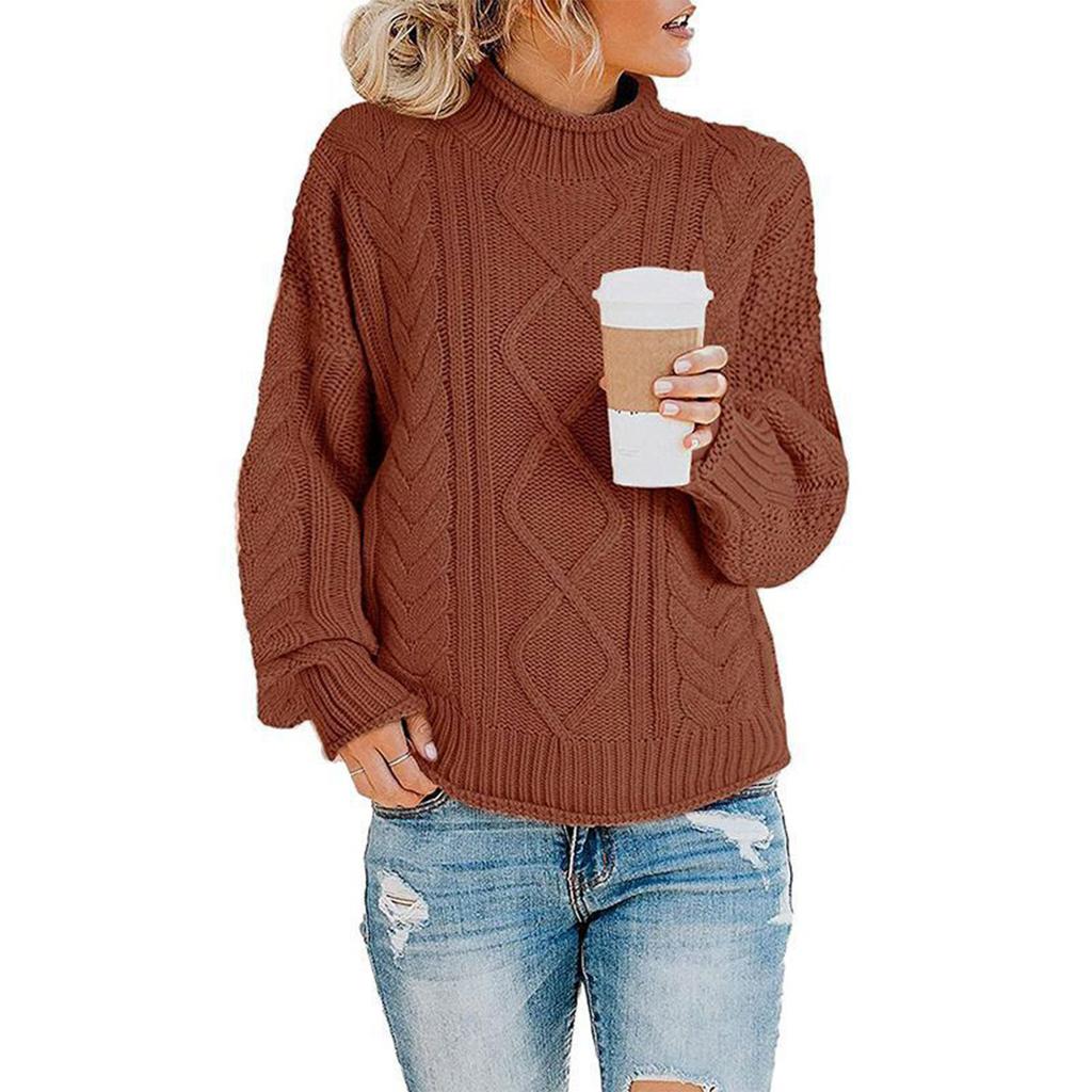 Women's Casual Long Sleeve Chunky Turtleneck Knit Sweater Winter  Long Sleeve Sweater Sweater Sweater