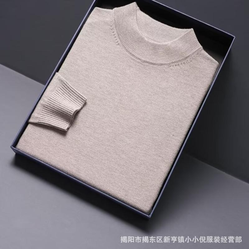 Mens Thickened Warm Half Turtleneck Knitted Sweater Casual Winter Pullover
