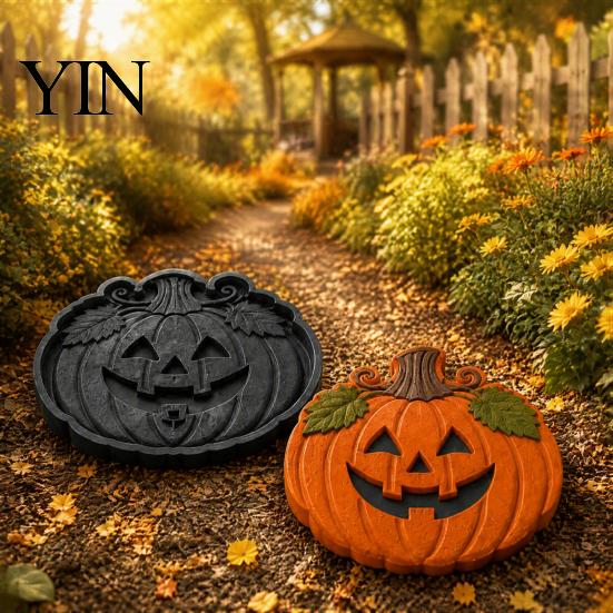 Forma na betonové nášlapné kameny, Halloween forma, Opakovaně použitelné plastové formy, DIY cementové dekorativní kameny do zahrady, Tvořič cestiček pro zahradu, terasu, trávník a zadní dvorek