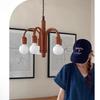 Nordic Retro Wooden Personalized Chandelier red wood pendant lamp for Nursery Childroom Bedroom Living Room Lighting Home Decor