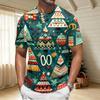 Men's Quick-Dry Neck Short Sleeve T-Shirt with Christmas Print