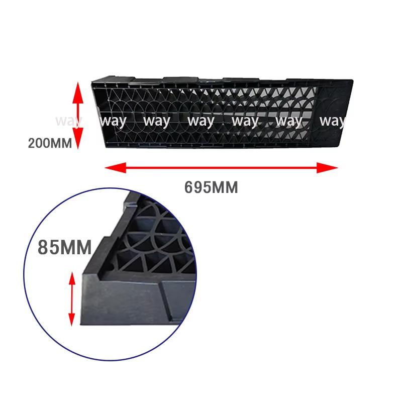 2pcs 5000KG Capacity Heavy Duty Car Ramps 70cm Plastic Portable Loading Access Ramps Lift Repair Maintenance Jack Lift Tool