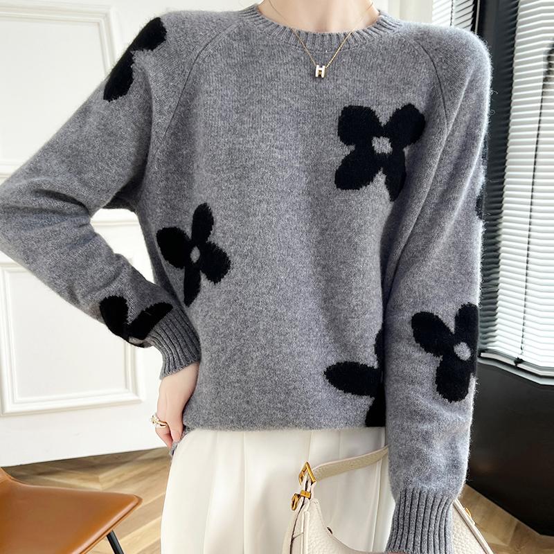 

Женский кашемировый свитер Qinghe кашемир 30% кашемир 70% шерсть осенне-зимний кашемировый пуловер утолщенный мягкий и теплый M серый