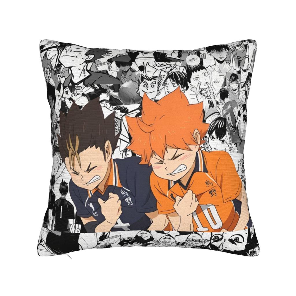Anime Haikyuu Quadratische Kissenhülle Bokuto Volleyball Kissenbezug Toller Reißverschluss Dekorative Kissenhülle für Auto 18x18