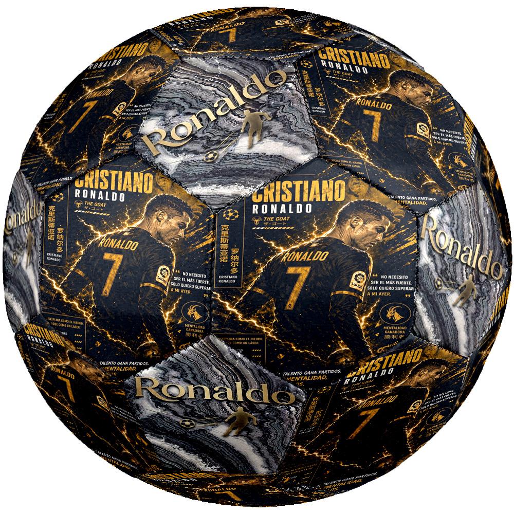 Ronaldo's Football Legends Unite Soccer Ball Size 5 Football Machine-Stitched Indoor/Outdoor Training and Matches Soccer Accessory