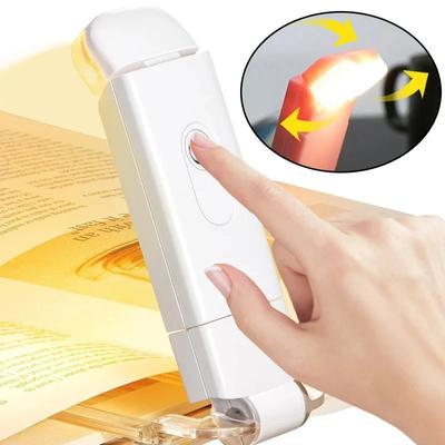 USB Rechargeable LED Reading Light Brightness Adjustable Eye Protection Clip Book Light Portable Bookmark Read Night Lamp