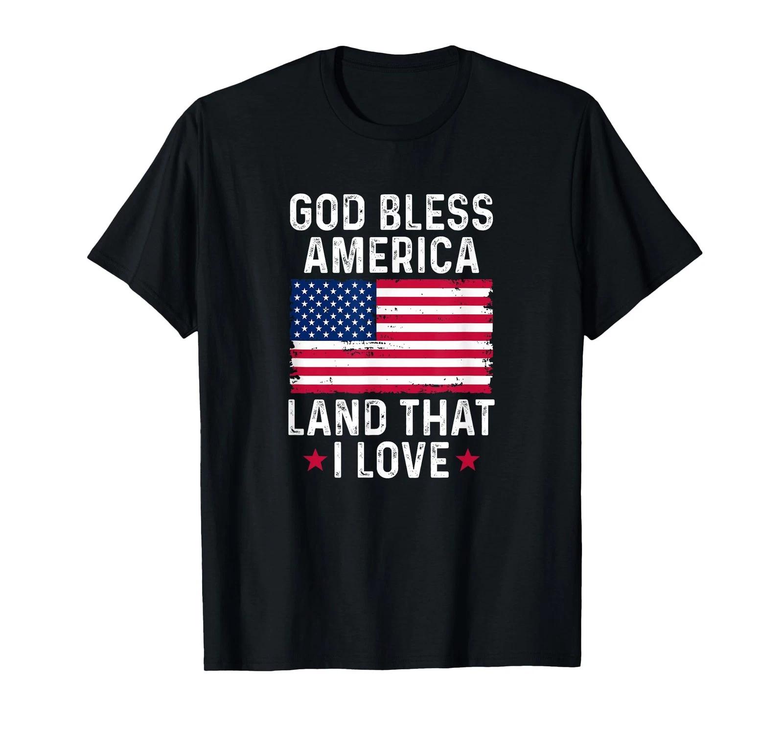 God Bless America Land That I Love Vintage Patriotic T-Shirt S