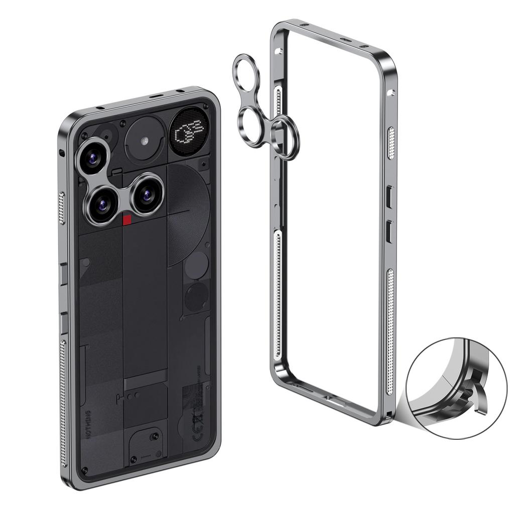 For Nothing Phone 3 3A Pro Case Fashion Metal Frame Fine Hole Lens Skin-friendly Shock-resistant Cover For Nothing Phone 3 Funda