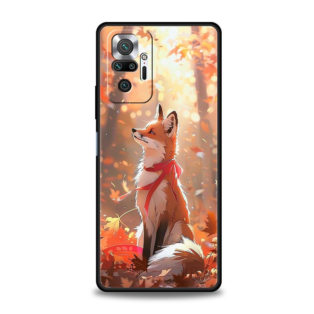 Phone Case Cover for Redmi 14C 10C Note 15 14 13 12 10 11 Pro Plus K40 5G Soft TPU Shockproof Fundas Shell Cute Animal Fox Capas