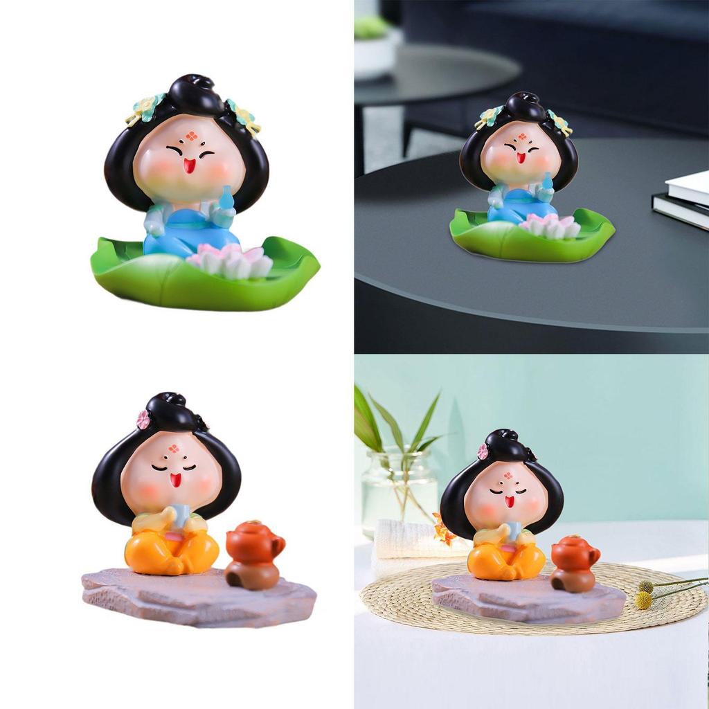 Cartoon Resin Figure, for Office Decor And Dashboard Display