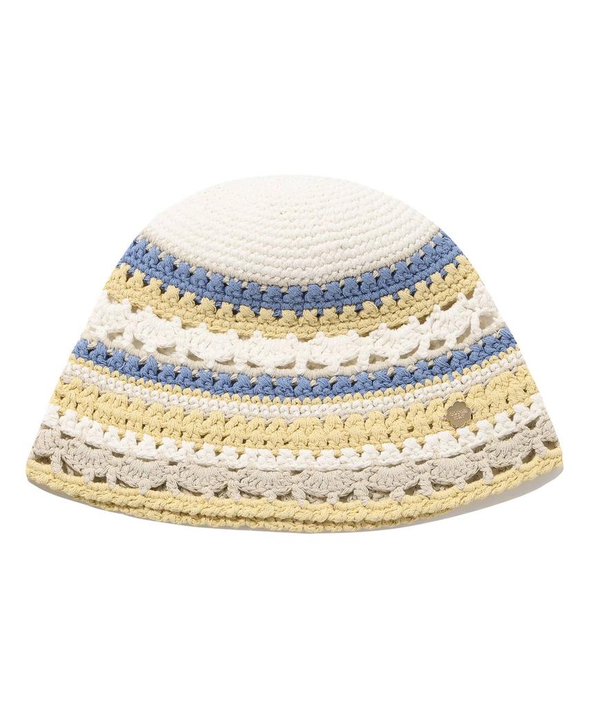 COVERNAT WOMAN Clover Heart Knit Bucket Hat Ivory