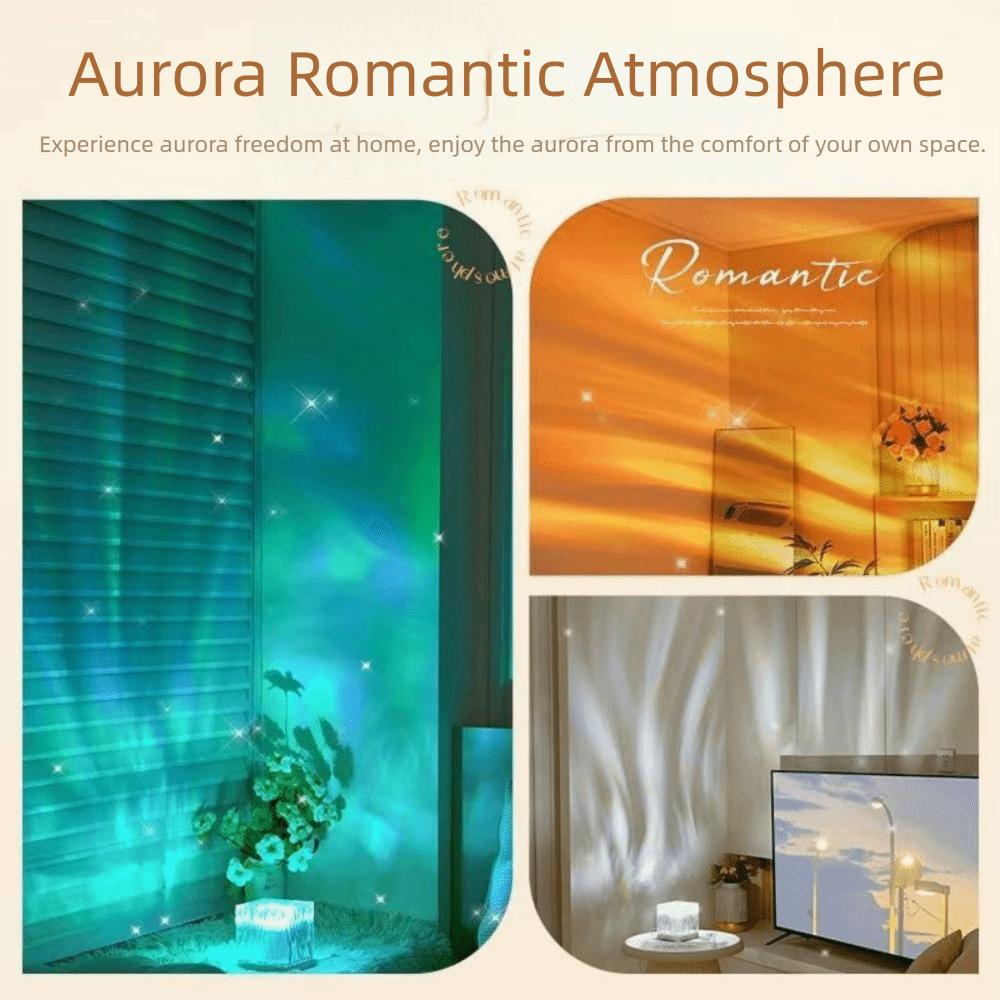 16 Colors Light Ocean Waves Projector Light Dynamic Wave Effect Cube Water Ripple Crystal Lamp Remote Control Auto Rotate