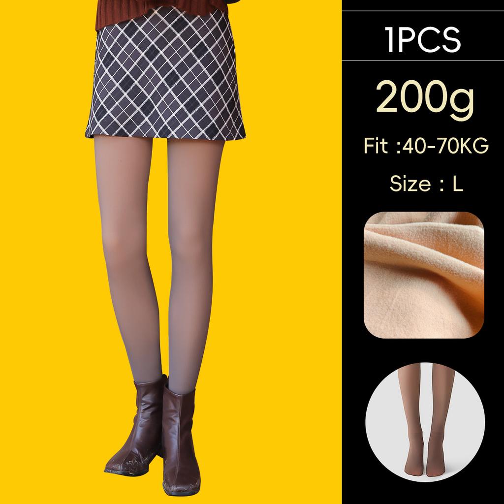 Women's Fleece Lined Tights Opaque Pantyhose High Elastic Butt Lifter Solid Color Warm Winter Hosiery Stockings