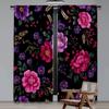 Flat Printing Curtains Vibrant Floral Harmony Digital Printed Polyester Drapes Party Decorations Perfect Festive Set Of 2 Made