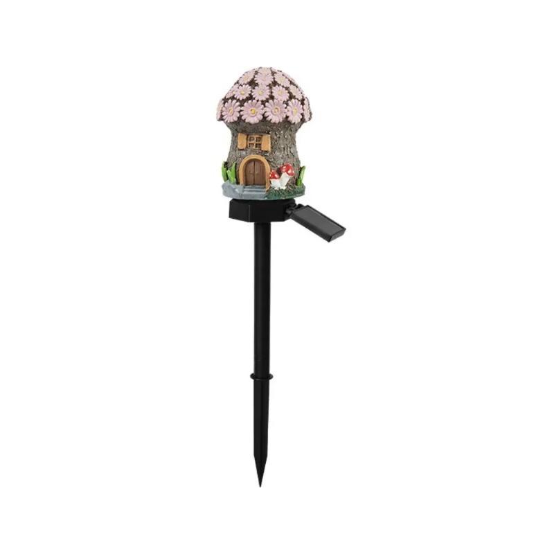 Multi Craft LED Solar Lawn Light Waterproof Design Miniature Fairy House Solar Powered Outdoor Decor Fairy Mushroom House