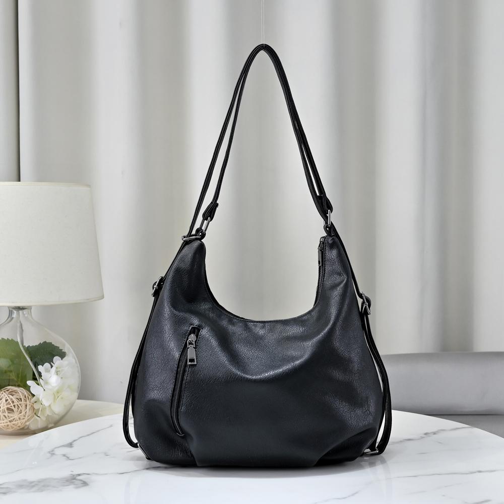 SHELKSBAG Gothic Punk Style Crossbody Bag Vintage Fashion PU Leather Womens Handbag Skull Rivets Hobo Purse Double Shoulder Bags