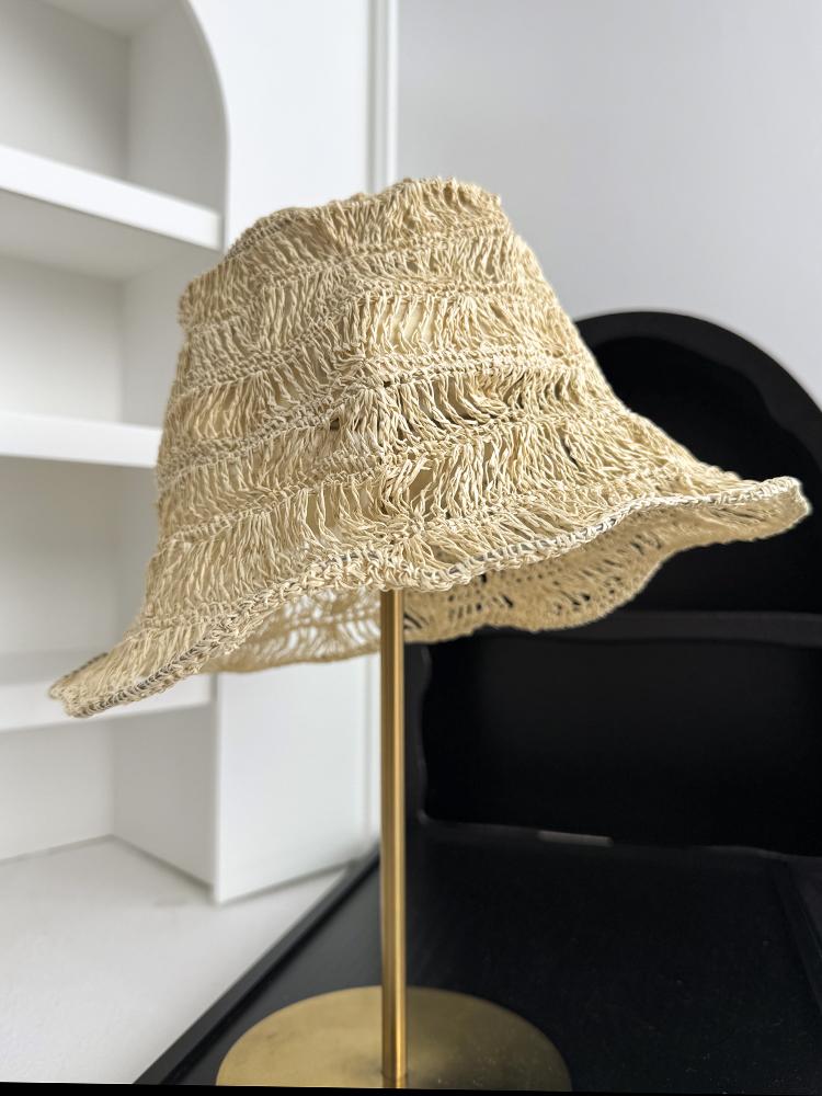 USPOP Women’s Foldable Straw Bucket Hat Summer Sun Hat with Shapeable Brim Breathable Hollow Out Crochet Beach Hat