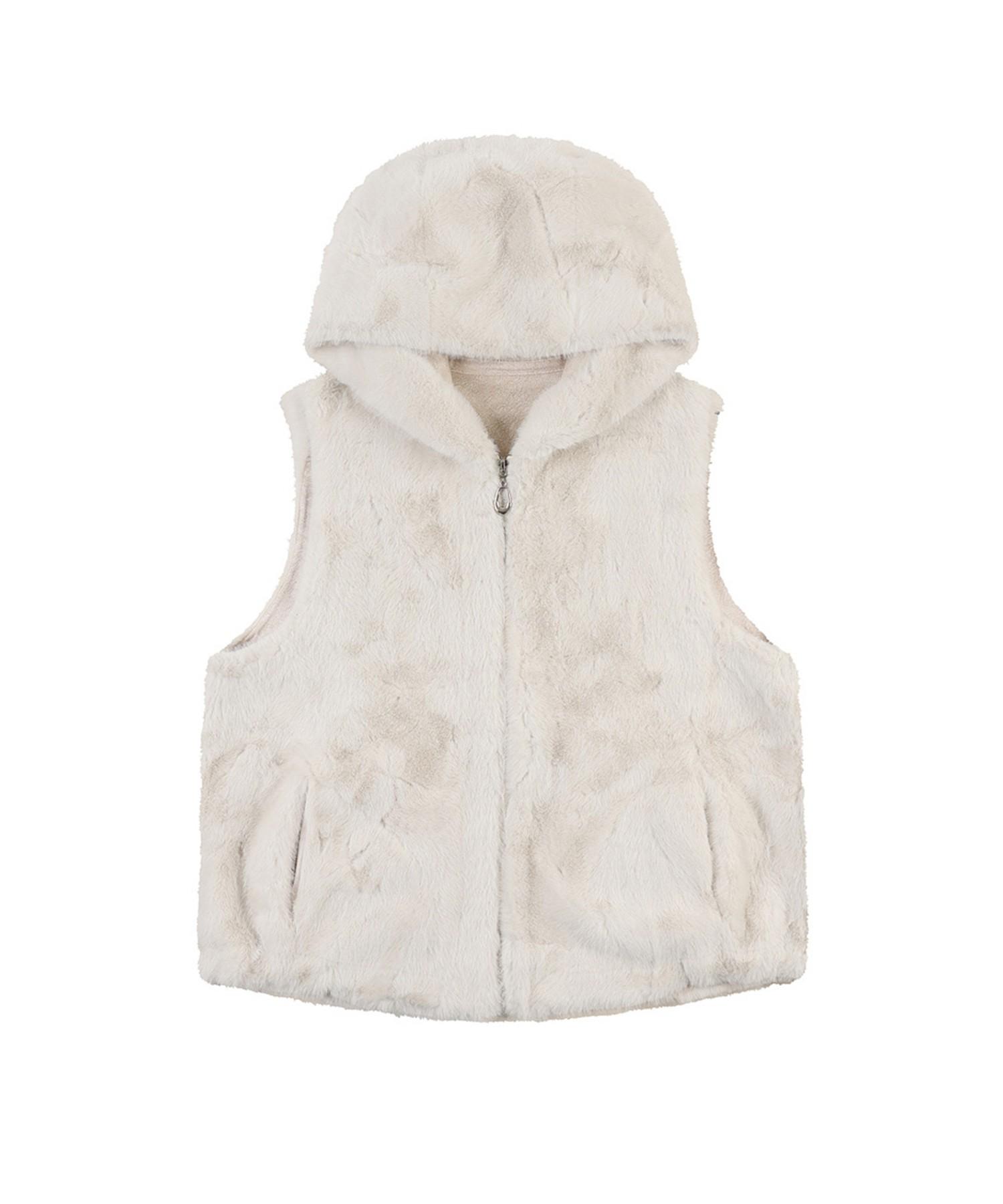 Vanake Hooded Fur Zip-Up Vest_Vb41Fuq307Z Color: