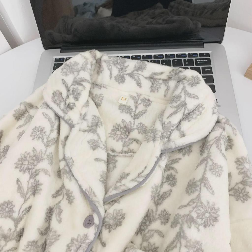 2023 Women's Japanese Bear Pajamas: Cozy Flannel & Coral Fleece for Autumn/Winter