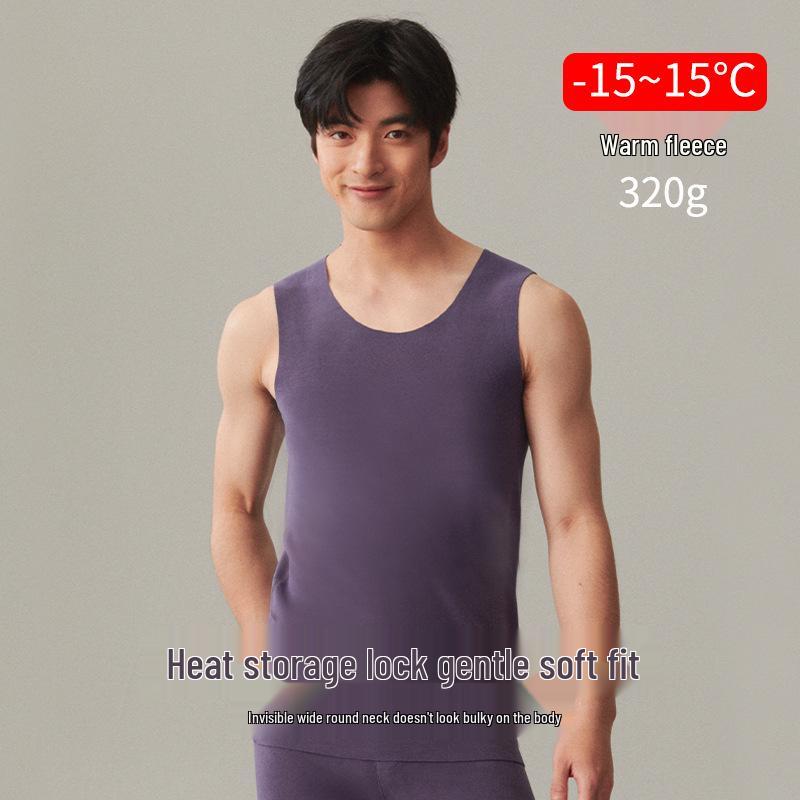 Herren Nahtlose Wärmeerzeugende Fleecegefütterte Winter-Basisschicht Weste