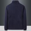 Mens Fleece Jacket Stand Collar Zip-Up Warm Outdoor Running Top Plus Size Winter Fall