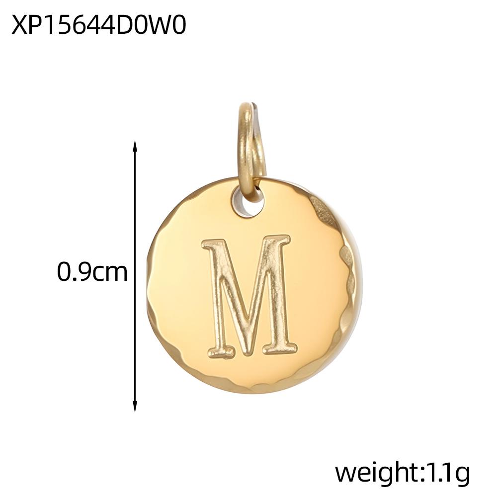 CARLIDANA Initial Alphabet Charms Gold Plated High Quality Stainless Steel Chunky Bubble 26 Letter Pattern Pendant Gift Jewelry