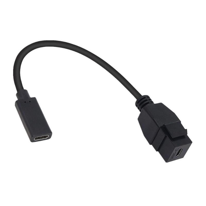 

USB Type C Keystone Jacks Adapter Insert Cable 10Gbps Type C Female to Type C Keystone Female Insert Fast Speed Charging чорний