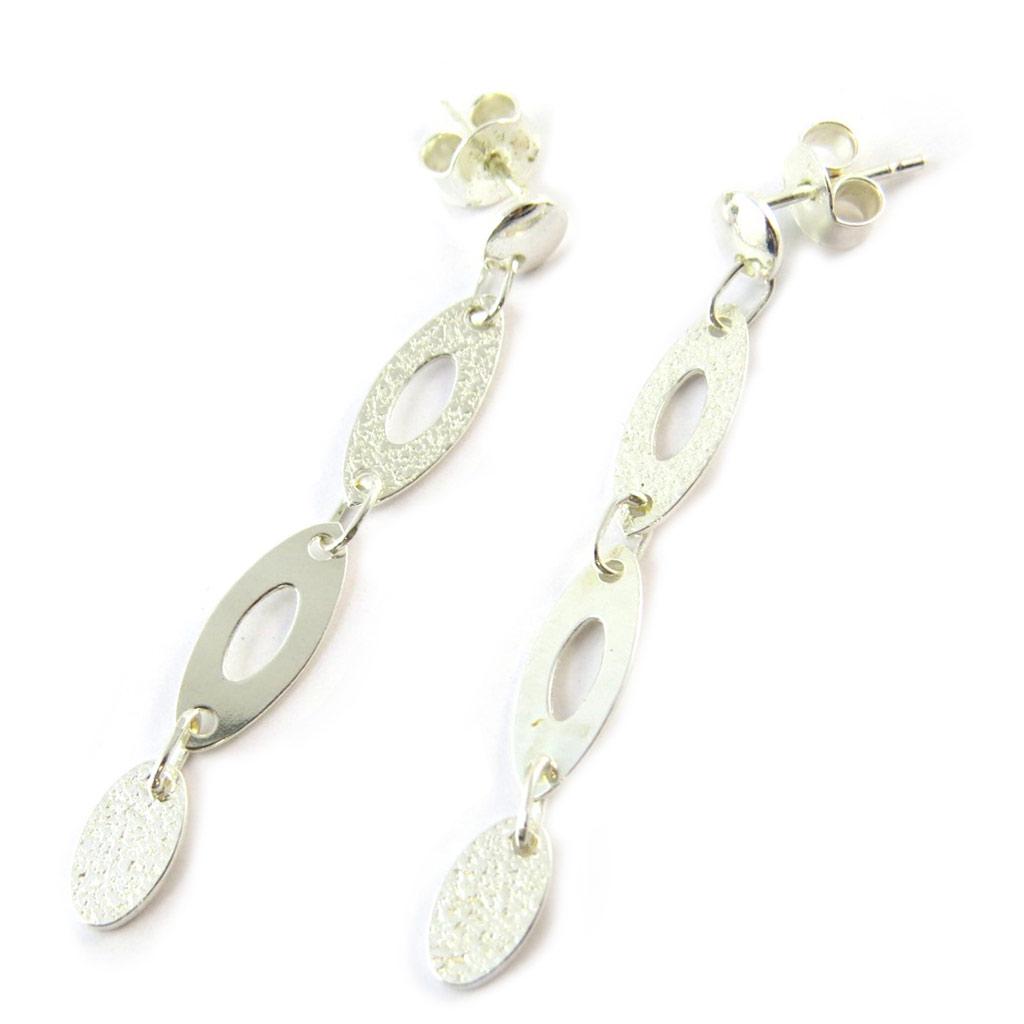 Les Trésors De Lily [D7917] - Silver 'Calissons' Earrings