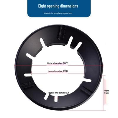 Baishengnu Enamel 8-Prong Windproof Gas Stove Wind Deflector Ring, Black (3-Pack)