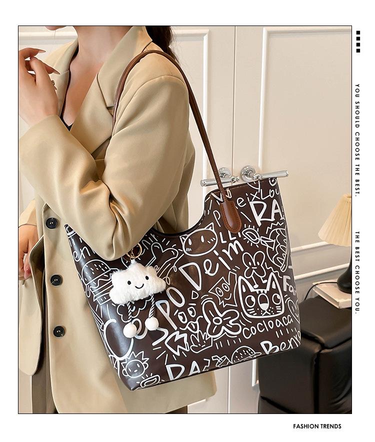 Autumn 2025 Women's Trendy Crossbody Shoulder Tote Bag - Large Capacity & Stylish Design