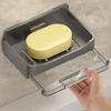 2PCS Wall Mounted Soap Dish Holder With Drainage Holes Nondrill Design For Shower Kitchen Bathroom Soap Storage Holder