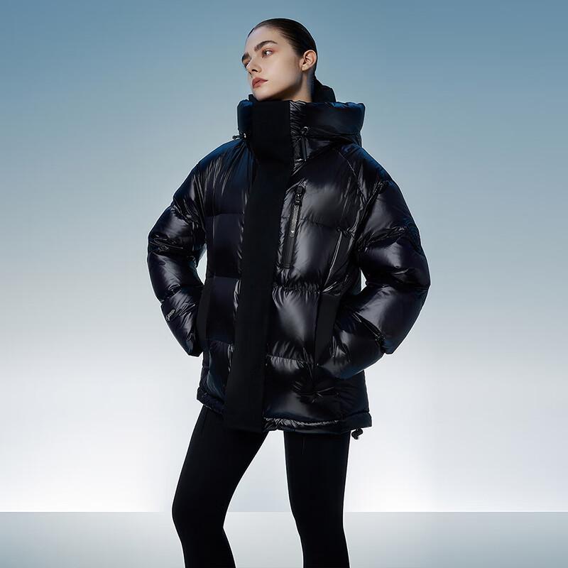 Tanboer Unisex Shiny Hooded Short Goose Down Jacket (Model 550591Z)