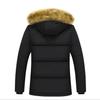 Herren Winter Herbst Work Outwear Parka Schwarz Fleecegefüttert Dick Warm Kapuze Pelzkragen Mantel Größe Plüschjacke