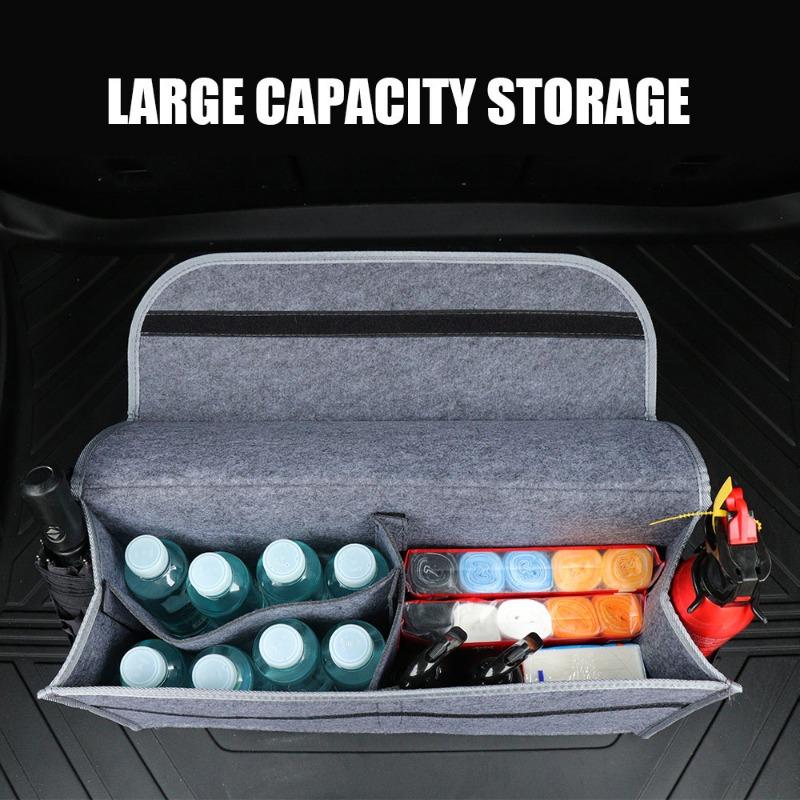 Car Soft Felt Storage Bag Organizer Car Foldable Trunk Bag Car Accessories For Honda Fit Mugen Insight Type S R VTEC DOHC Modulo Vezel Legend RR Si
