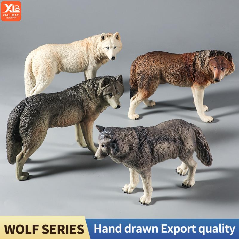 Educational Forest Animals Toy Figurines Set - Wolf Fox Hyena Realistic Jungle Zoo Animal Models Kids Christmas Gift
