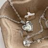 Korean S925 Sterling Silver Heart-Textured Pig Nose Chain Necklace for Women – Niche, Versatile High-End Clavicle Design