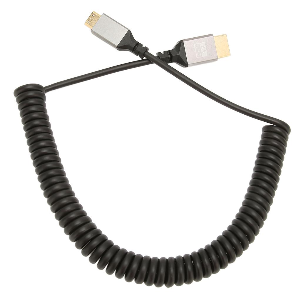 Mini HD Multimedia Interface Spring Adapter Cable 4K 60Hz 18 Gbps Extension Cable for Tablet Camera TV Monitor Mini